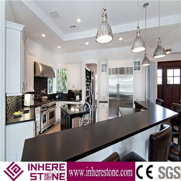 Mongolia Black Basalt Kitchen Countertop ,China Black,Prefabricate Bathroom Countertop