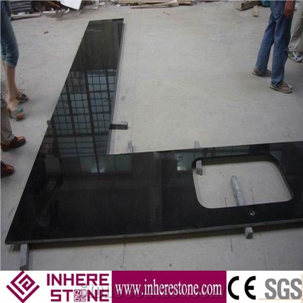 Mongolia Black Basalt Kitchen Countertop ,China Black,Prefabricate Bathroom Countertop