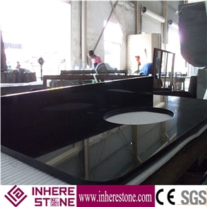 Mongolia Black Basalt Kitchen Countertop ,China Black,Prefabricate Bathroom Countertop