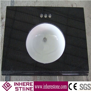 Mongolia Black Basalt Kitchen Countertop ,China Black,Prefabricate Bathroom Countertop