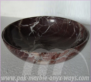 Bowls Red Zebra Marble
