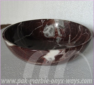 Bowls Red Zebra Marble
