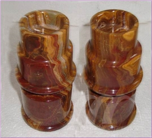 Candle Stand Onyx, Multicolor Red Onyx Home Decor