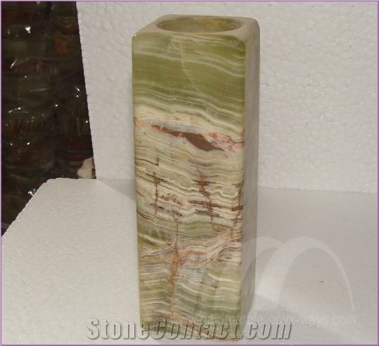 Candle Stand Onyx, Pakistan Green Onyx Home Decor