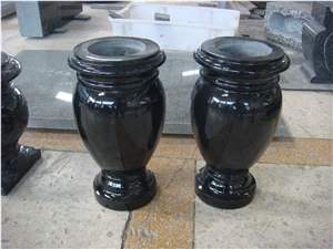 Black Granite Flower Vases for Funeral Accessories