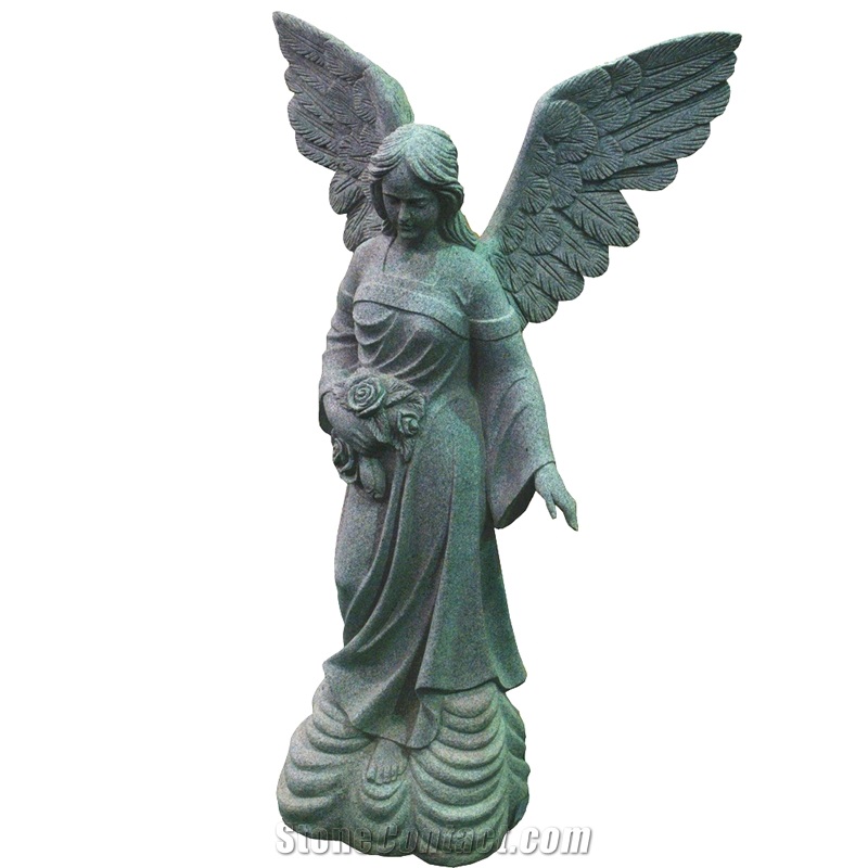 Standing Angel Statues, White Marble Statues