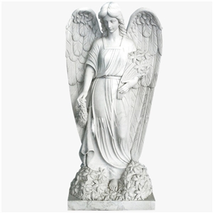 Standing Angel Statues, White Marble Statues
