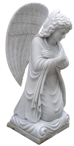 White Marble Kneeling Angel Statues