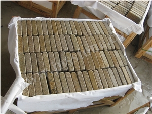 China G682 Yellow Granite Paving Stone / Yellow Granite Paving Stone / Cobble and Cube Stone / Tumbled Yellow Cobble Stone / Walkway Pavers