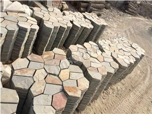 China Rusty Slate Crazy Paving / Slate Paving on Mesh / Slate Net Paste / Random Flag Stone/ Rusty Slate Flagstone