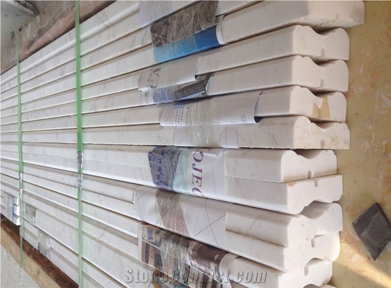 Ariston Border Decos,Door Skirting,Polished White Marble Decoration for Interior