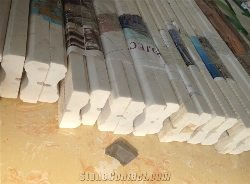 Ariston Border Decos,Door Skirting,Polished White Marble Decoration for Interior