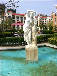 Natural Carved Garden Large Outdoor Marble Human Fountain