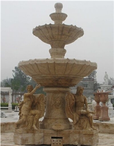 Popular Marble Fountain,Yellow Marble Fountain Outside Used
