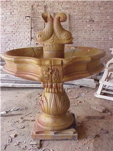Sunset Red Color Marble Water Fountain,Outdoor & Indoor Garden Water Fountain Stone Water Fountain