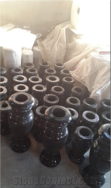 Granite Vase, Fengzhen Black Granite Flower Pot