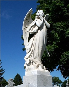 China Han White Marble Angel Sulpture