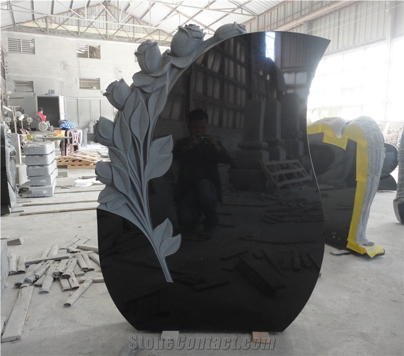 Monument & Tombstone Im16, Shanxi Black Granite Monument & Tombstone