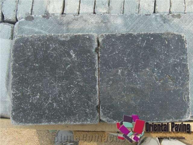 China Blue Limestone Cobble Stone for Paving, Natural Paving Bluestone, Landscaping Stones