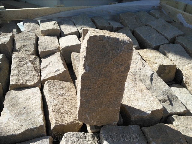 Yellow Sandstone Cobble Stone,Yellow Sandstone Cube Stone,Yellow Sandstone Paving Sets