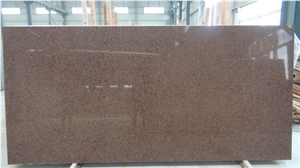Beige Red Quartz Slab
