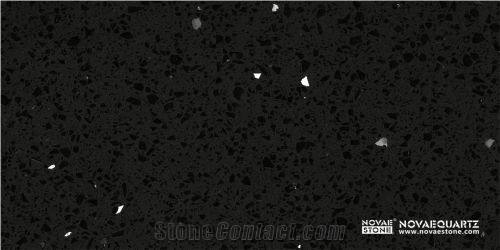 Black artificial quartz Space Black Quartz Stone Nv606