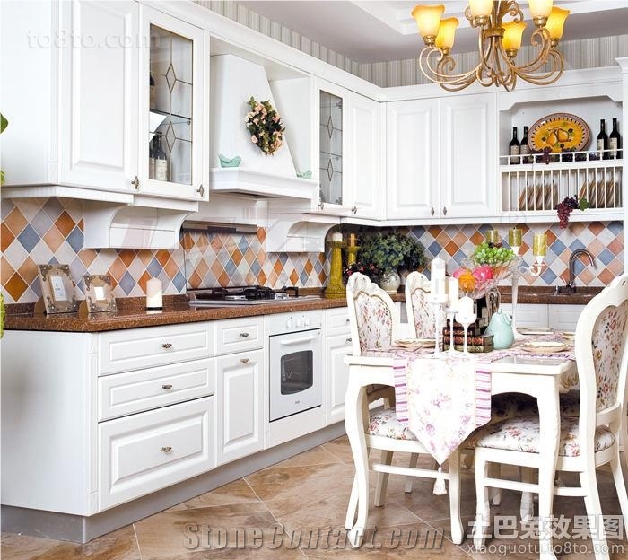Red Quartz Stone Kitchen Countertops with Surface No Radioactive Material