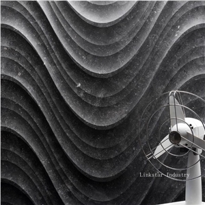 Decorative 3d Interior Basalt Stone Wall Art Veneer, Black Basalt Building & Walling