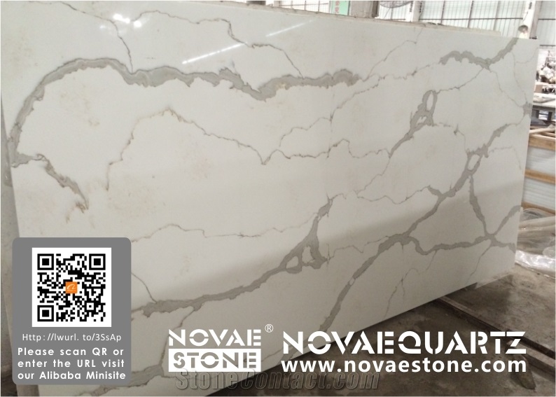 Calacatta White Quartz Countertop for Modern Kitchen