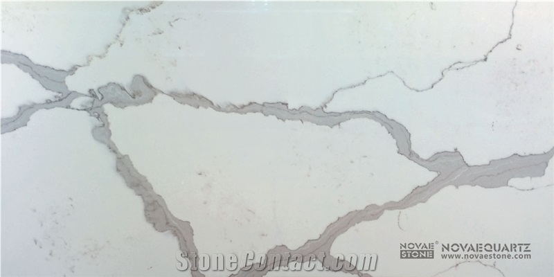 Calacatta White Quartz Countertop for Modern Kitchen