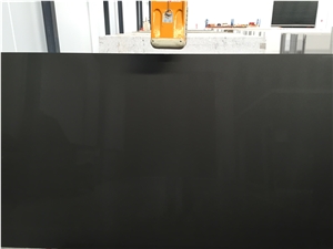 Pure Black Artificial Quartz Stone Slab