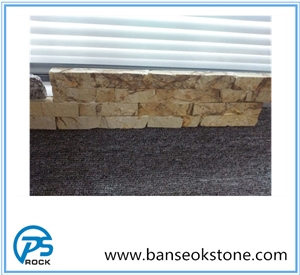 Yellow-Vein Sandstone Cultured Stone, Beige Culture Stone for Wall and Building