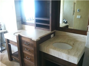 Paradon Travertine with Laminated Edge Vanity Top