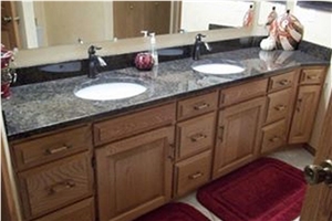 Santa Fe Brown Granite Bath Top with Stock Oval Sinks