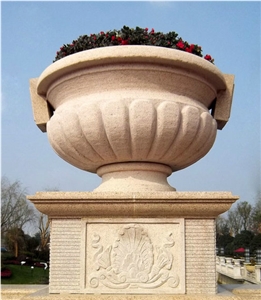 Beautiful Design China Yellow Granite Planter Pots for Park