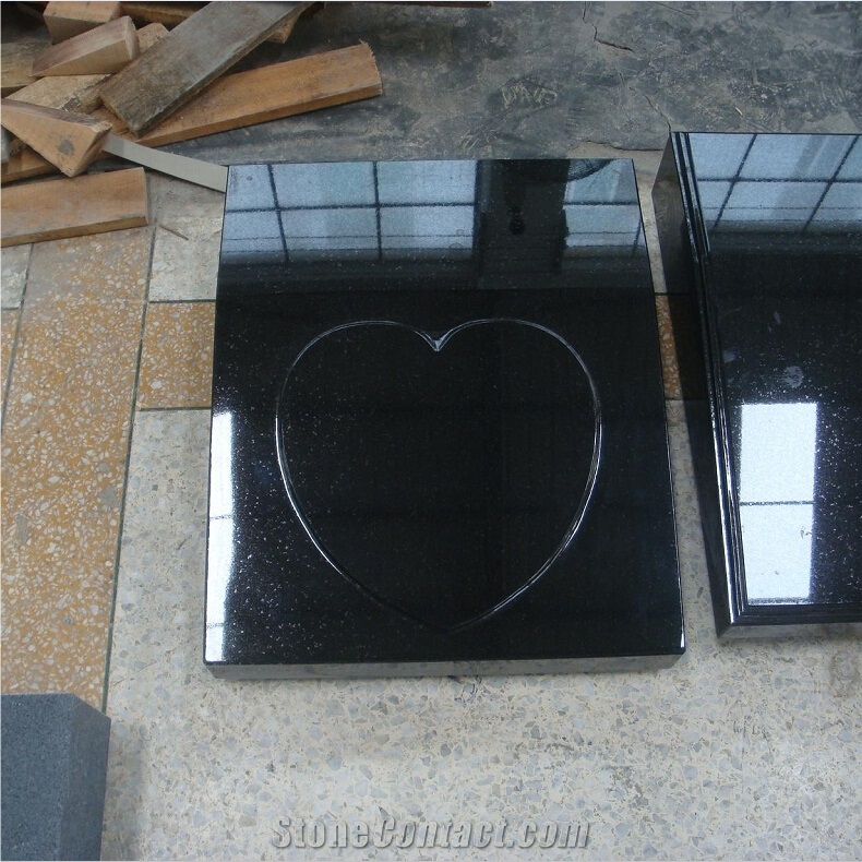 Black Granite Bevel Grave Markers Slant Headstones