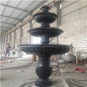 Black Modern Water Fountain for Outdoor Garden Decoration
