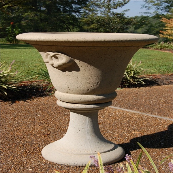 China Beige Marble Western Design Planter Pots