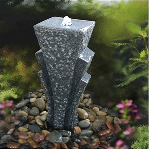 China G654 Black Granite Water Fountain with Special Design for Garden House Ornament