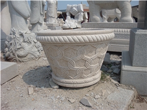 China Yellow Granite Beautiful Hand Carving Natural Stone Flower Pots Vases for Garden House China Yellow Granite Beautiful Hand Carving Natural Stone Flower Pots Vases for Garden House