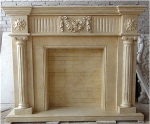 Egypt Beige Polished Marble Fireplace Surround