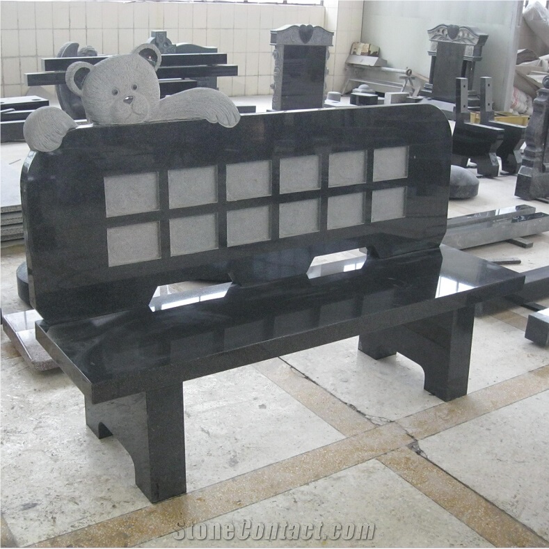 G654 Granite Monumental Tombstone Bench