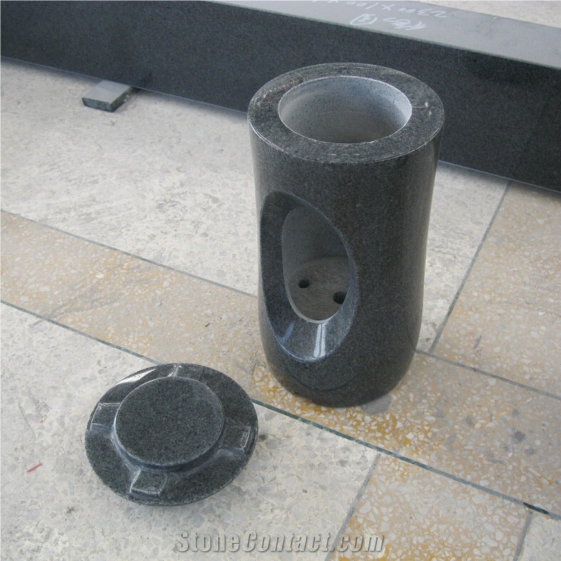 G654 Grey Granite Stone Cemetery Lamps Monumental Lanterns
