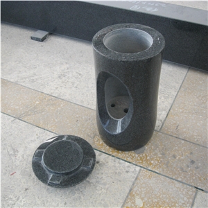 G654 Grey Granite Stone Cemetery Lamps Monumental Lanterns