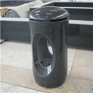 G654 Grey Granite Stone Cemetery Lamps Monumental Lanterns