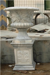 High Quality China Yellow Granite Flower Pots with Decorative Carving in Modern Design High Quality China Yellow Granite Flower Pots with Decorative Carving in Modern Design