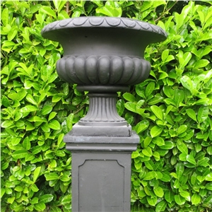 High Quality Modern Design Flower Pots for Western Market, Storm Black Marble Flower Pots