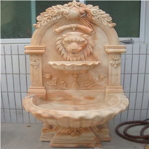Indoor Decoration Beautiful Design Marble Water Fountain, Beige Marble Fountain