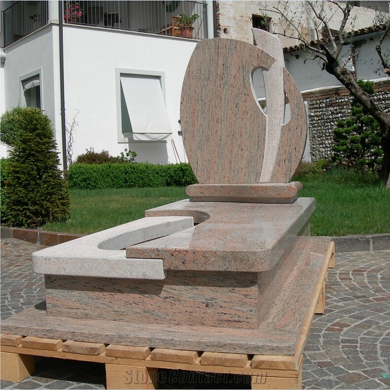 Italian Style Tombstones Spun Gold Granite Headstones