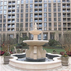 Landscaping Garden Beige Marble Fountain